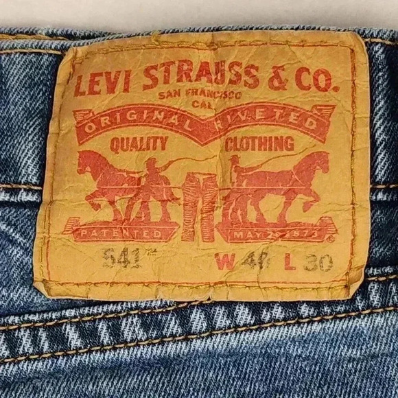 Levi's 541 Mens Jeans Athletic Taper Fit Blue Denim Size 40x30 Medium Wash‎ Fade - Picture 3 of 14